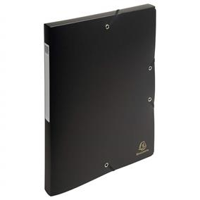Birotică și Papetărie - Mapa plastic cu elastic si burduf 2.5cm negru exacompta