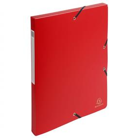Birotică și Papetărie - Mapa plastic cu elastic si burduf 2.5cm rosu exacompta