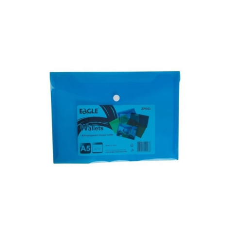 Organizare, arhivare, prezentare - Mapa plastic Eagle ZP043, cu capsa, A5, transparent / albastru