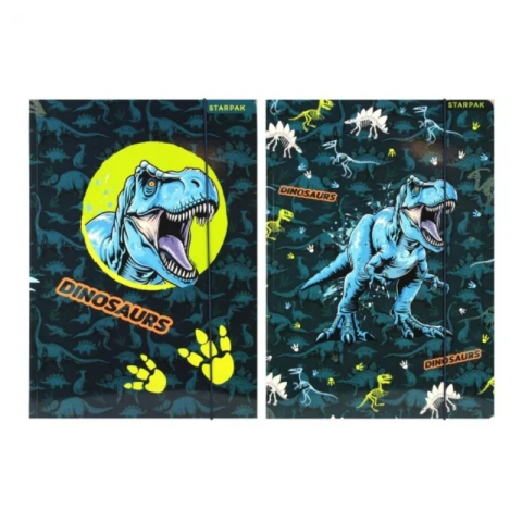 Folii și mape pentru protecția documentelor - Mapa Starpak Dino Glow 559701, cu elastic, A4