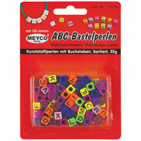 Art & Craft si Artizanat - Margele colorate, patrate cu litere, 25 gr