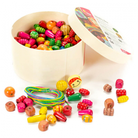 Art & Craft si Artizanat - Margele de insirat din lemn (210 buc.)