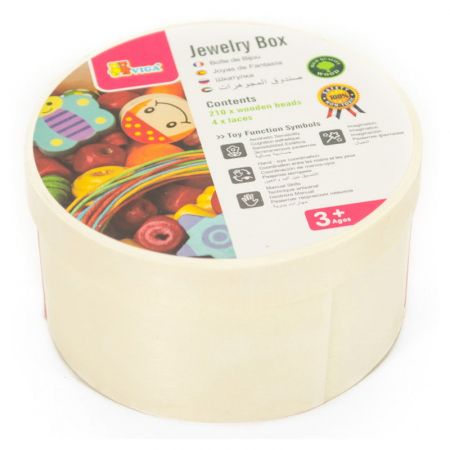 Margele de insirat din lemn, 210 buc., Viga Toys, 4-8 ani [2]