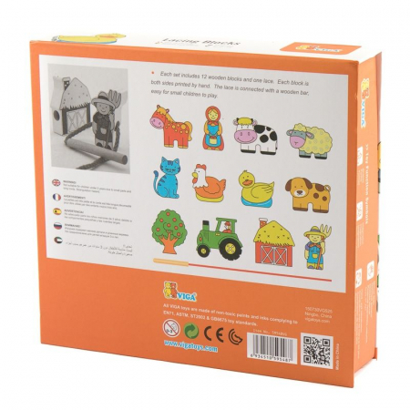 Margele de insirat din lemn, Ferma, Viga Toys [3]