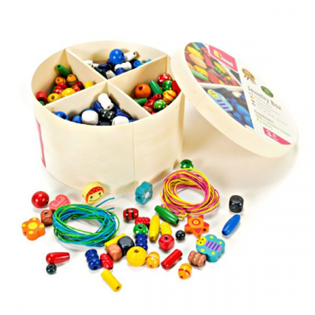 Art & Craft si Artizanat - Set 600 buc margele din lemn in cutie