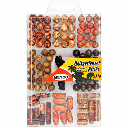 Art & Craft si Artizanat - Margele din lemn pentru bratari si coliere, simboluri Africa, 17g
