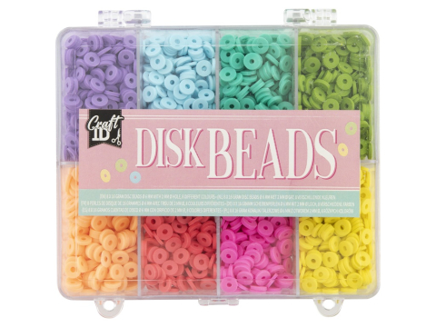 Art & Craft si Artizanat - Margele discuri 6 mm in cutie -8 culori  Grafix  