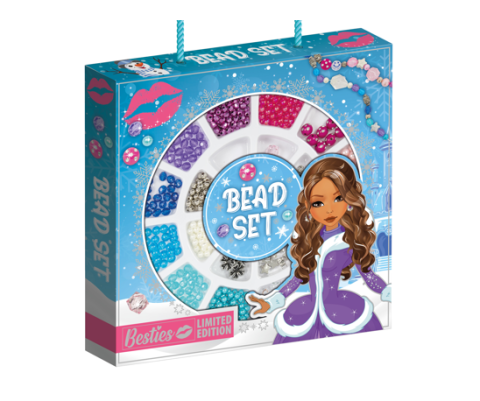 Art & Craft si Artizanat - Margele in cutie 26x26cm nuante blue&amp;roz Grafix