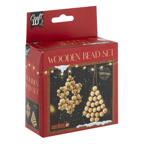 Art & Craft si Artizanat - Margele lemn decor Craciun 2 modele