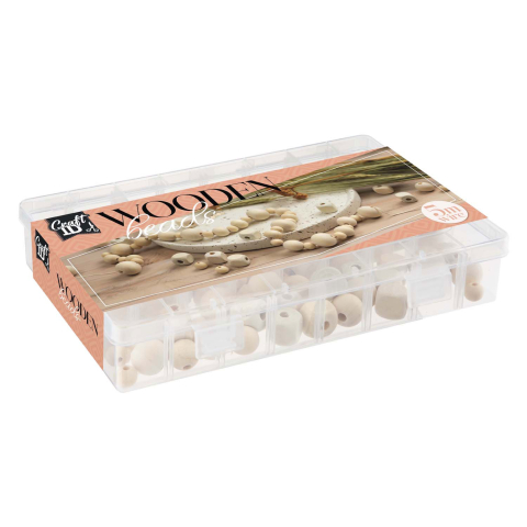Art & Craft si Artizanat - Margele lemn natur 130gr  Grafix  