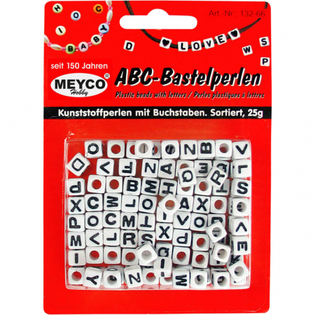 Art & Craft si Artizanat - Margele patrate cu litere, tiparite pe ambele fete, 25 gr.