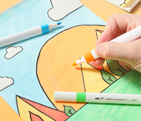 Marker acrilic albastru regal color emotion deli [4]