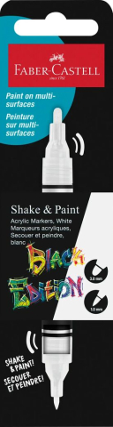 Art & Craft si Artizanat - Marker acrilic shake&paint alb faber-castell