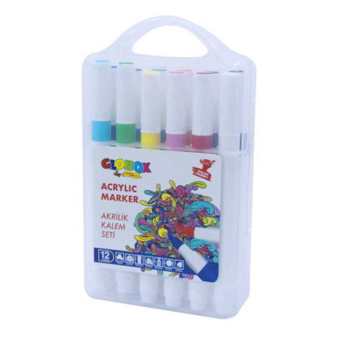 Art & Craft si Artizanat - Marker acrylic 12 culori  Globox