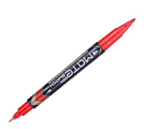 Marker cd 2 capete 0.5/1mm rosu deli [1]