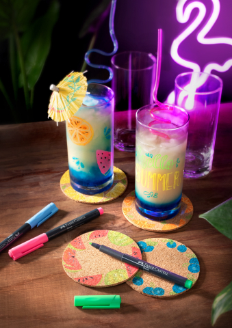 Marker creativ albastru neon faber-castell [4]