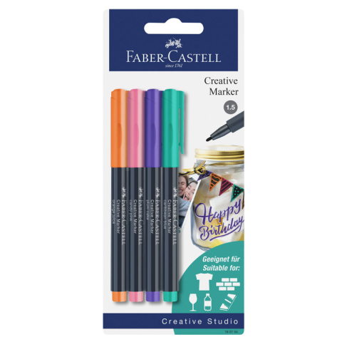 Birotică și Papetărie - Marker creativ set 4 culori faber-castell