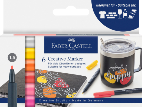 Birotică și Papetărie - Marker creativ set 6 culori summer faber-castell