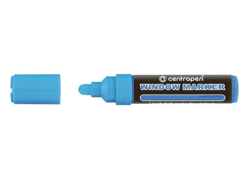 Birotică și Papetărie - Marker creta lichida albastru 2-15mm varf rotund 9121 centropen