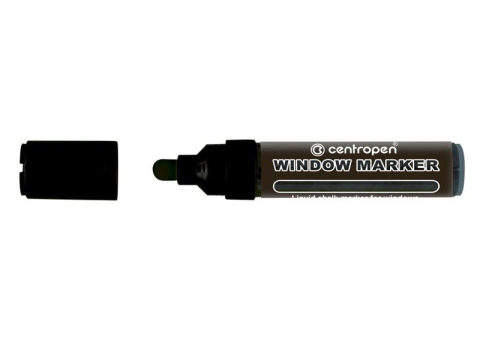 Birotică și Papetărie - Marker creta lichida negru 2-15mm varf rotund 9121 centropen