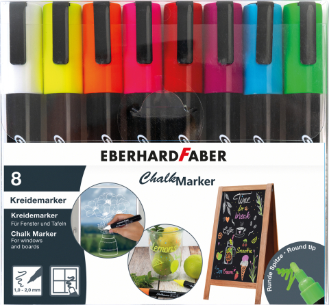 Markere, Textmarkere si Evidentiatoare - Marker creta set 8 bucati eberhard faber