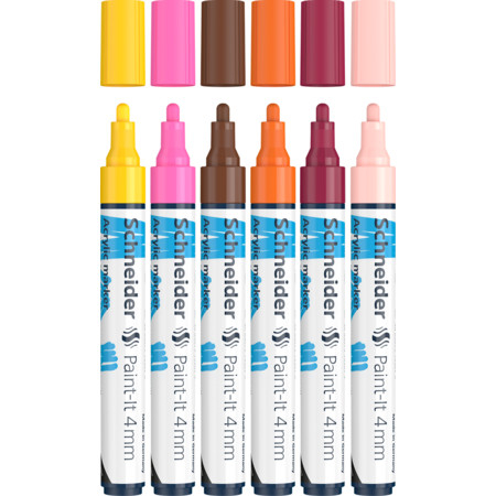 Art & Craft si Artizanat - Marker cu vopsea acrilică Paint-It 320 4 mm Schneider 6 buc/set 3