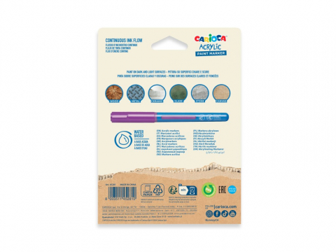 Marker cu vopsea acrilică și vârf pensulă Carioca 10 buc/set [5]