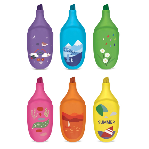 Marker evidențiator fluo Besty Summer, 6 culori  varsta 3 ani+,6 ani+,8 ani+ [1]