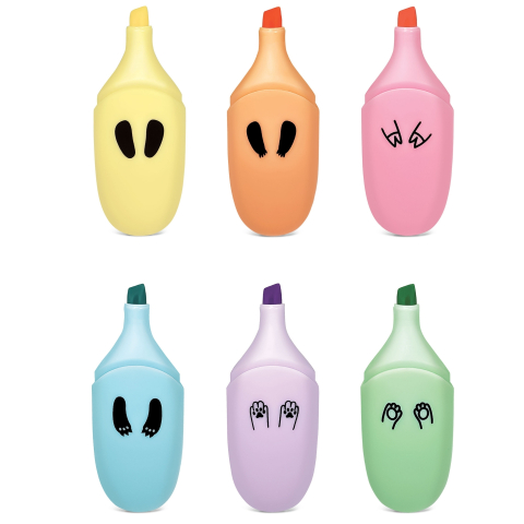 Marker evidențiator pastel Besty Animals, 6 culori (18 buc/display) varsta 3 ani+,6 ani+,8 ani+ [3]