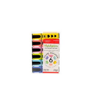 Rechizite Școlare - Marker evidentiator cu lichid macaron set 6 daco mk406/6m