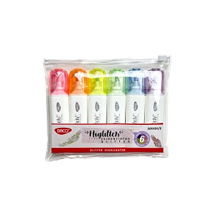 Rechizite Școlare - Marker evidentiator glitter set 6 daco mk404/6