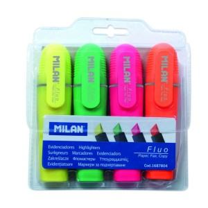 Rechizite Școlare - Marker evidentiator set 4 milan 1687804