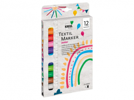 Rechizite Școlare - Marker pentru textile Junior Kreul, 12 buc/set