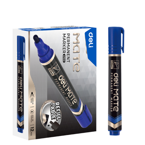 Marker permanent albastru varf rotund 1.5mm mate deli [1]