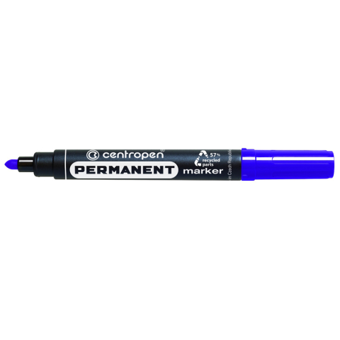 Birotică și Papetărie - Marker permanent albastru varf rotund 2.5mm 8566 centropen