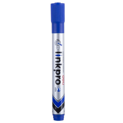 Birotică și Papetărie - Marker permanent albastru varf rotund 2mm reincarcabil deli