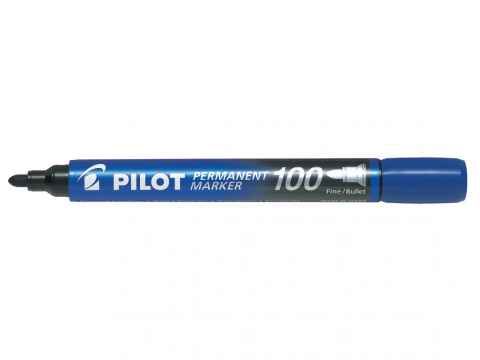 Birotică și Papetărie - Marker permanent albastru varf rotund 3mm 100 pilot