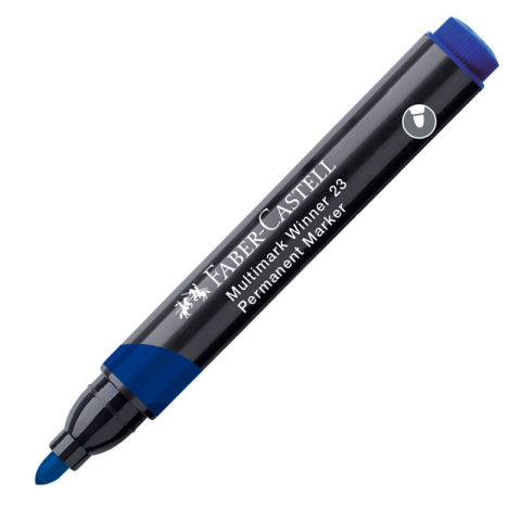 Birotică și Papetărie - Marker permanent albastru varf rotund multimark winner 23 faber-castell