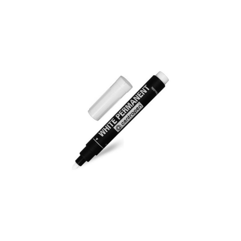 Rechizite Școlare - Marker permanent Centropen 8586, varf rotund, 2.2mm, alb