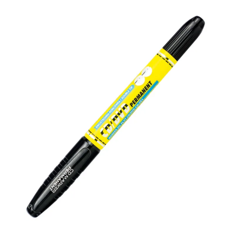 Rechizite Școlare - Marker permanent Grand CD-051 160-1878, varf rotund, 0.8mm / 3.8mm, 2 capete, negru