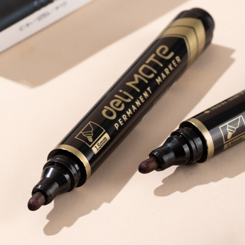 Marker permanent negru varf rotund 1.5mm mate deli [3]