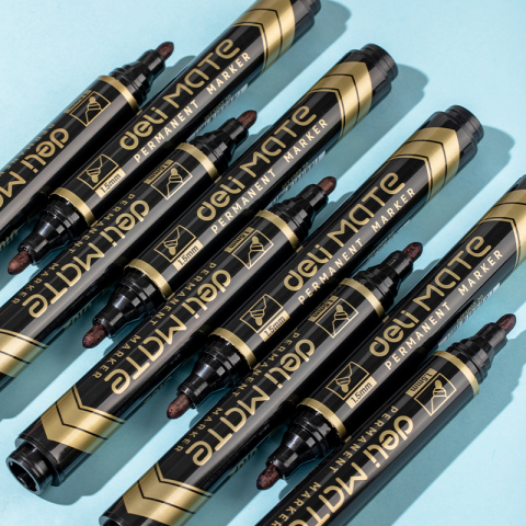 Marker permanent negru varf rotund 1.5mm mate deli [2]