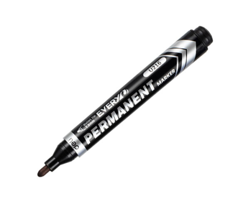 Marker permanent negru varf rotund 2.5mm deli [1]