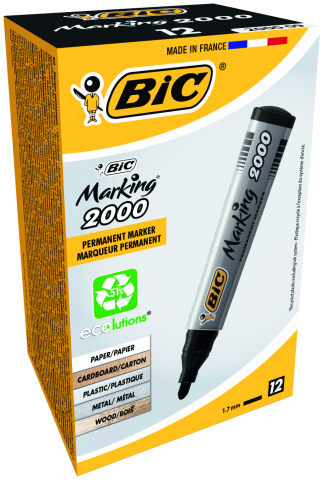 Marker permanent negru varf rotund 2000 bic [3]