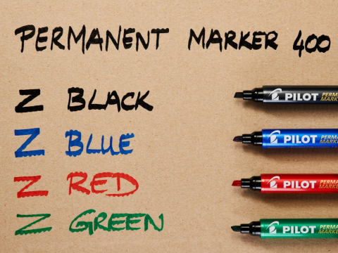 Marker permanent negru varf tesit 4mm p400 pilot [2]