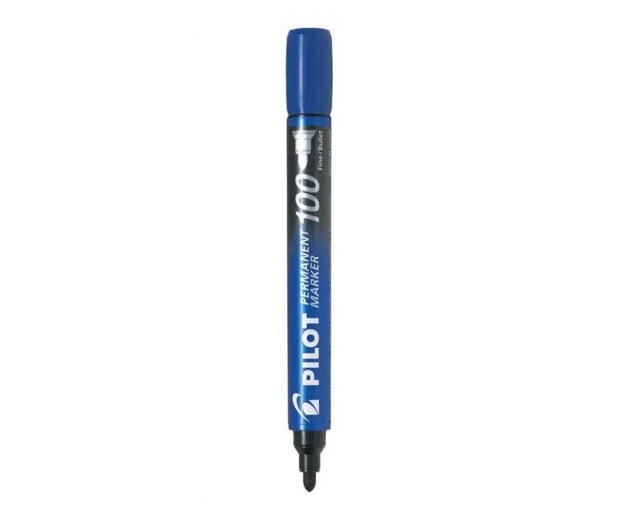 Rechizite Școlare - Marker permanent Pilot 100 varf rotund Albastru