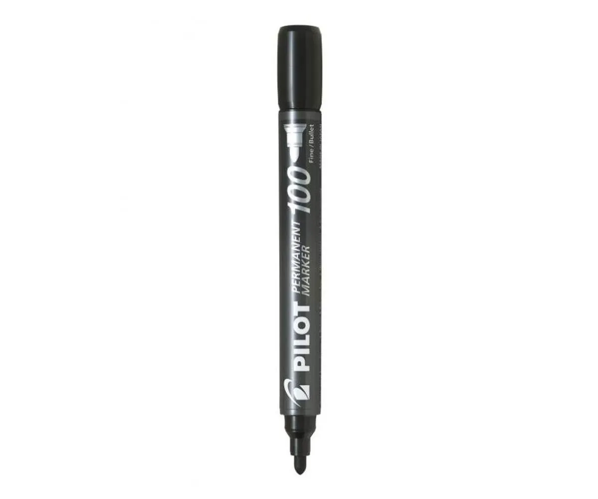 Rechizite Școlare - Marker permanent Pilot 100 varf rotund Negru