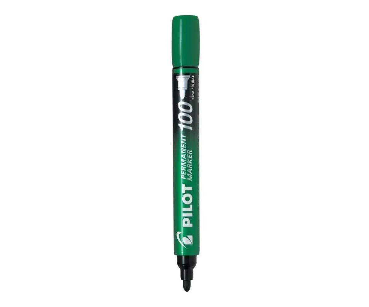 Rechizite Școlare - Marker permanent Pilot 100 varf rotund Verde