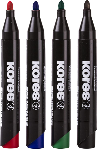 Marker permanent rosu varf rotund 3mm eco kores [1]