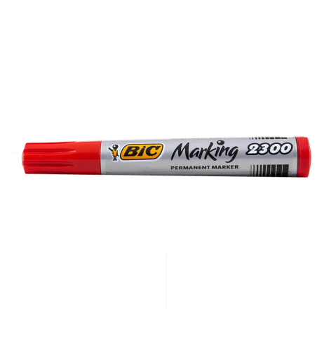 Marker permanent rosu varf tesit 2300 bic [1]